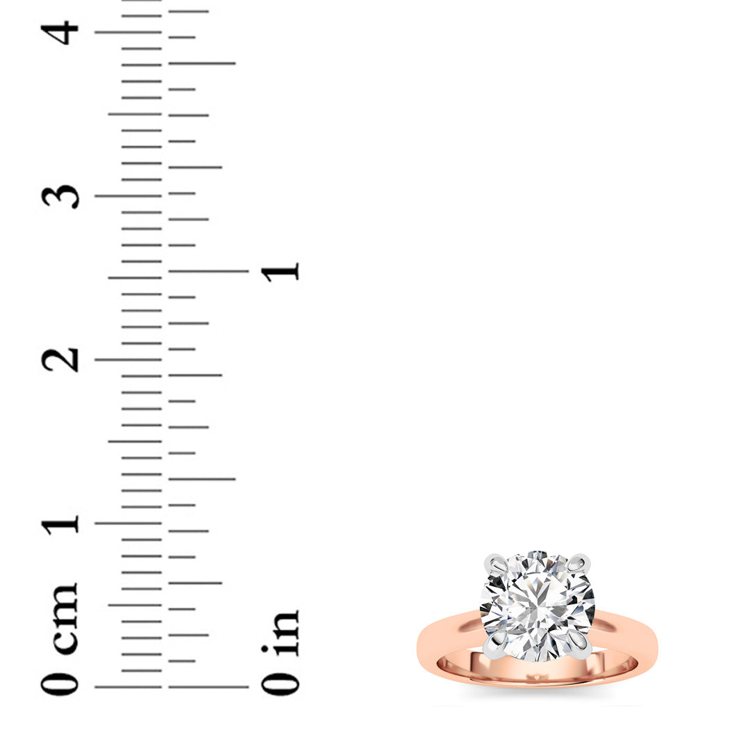 2CTW Round Shaped Lab Grown Diamond (E/VS) Classic Solitaire Engagement Ring in 14K Gold