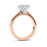 2CTW Round Shaped Lab Grown Diamond (E/VS) Classic Solitaire Engagement Ring in 14K Gold