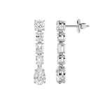 6.5CTW Pear Shaped Lab Grown Diamond (F/VS) Dangle Earrings in 14K Gold