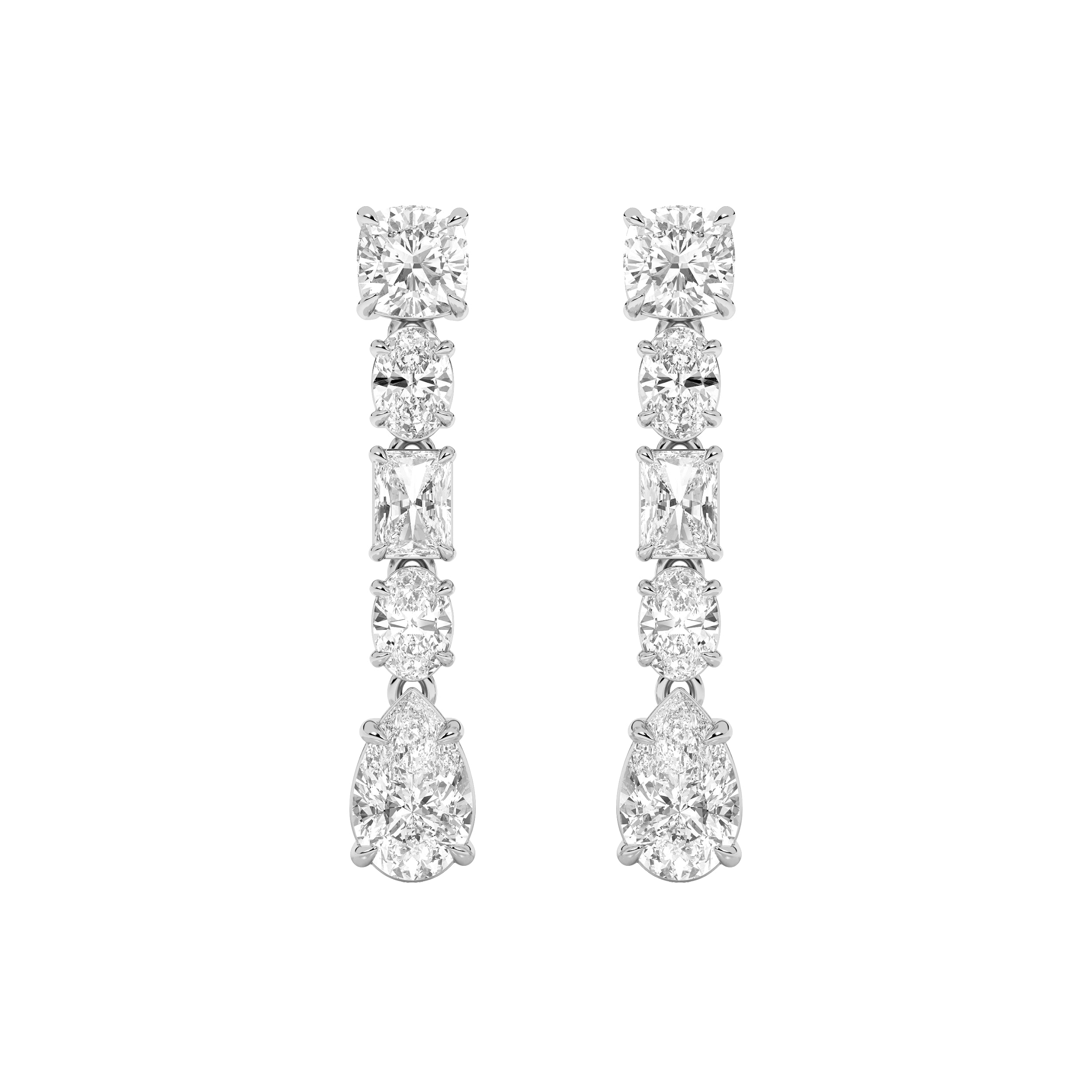 6.5CTW Pear Shaped Lab Grown Diamond (F/VS) Dangle Earrings in 14K Gold