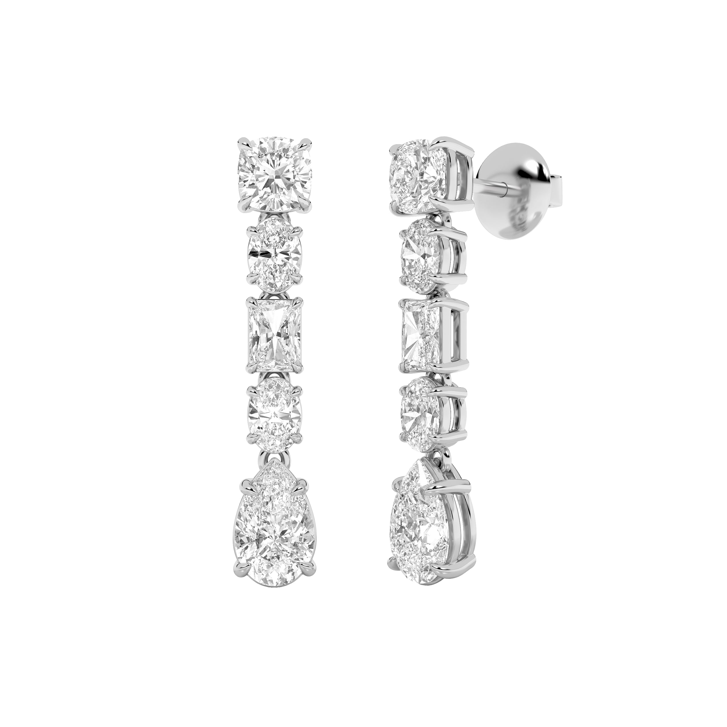 6.5CTW Pear Shaped Lab Grown Diamond (F/VS) Dangle Earrings in 14K Gold