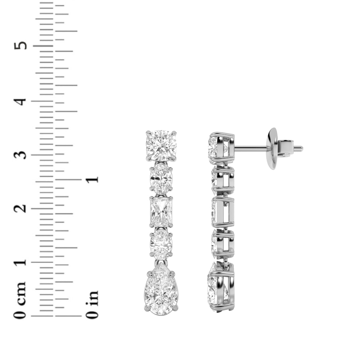 6.5CTW Pear Shaped Lab Grown Diamond (F/VS) Dangle Earrings in 14K Gold