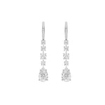 4.5CTW Pear Shaped Lab Grown Diamond (F/VS) Dangle Earrings in 14K Gold