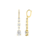 4.5CTW Pear Shaped Lab Grown Diamond (F/VS) Dangle Earrings in 14K Gold