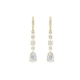 4.5CTW Pear Shaped Lab Grown Diamond (F/VS) Dangle Earrings in 14K Gold