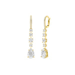 4.5CTW Pear Shaped Lab Grown Diamond (F/VS) Dangle Earrings in 14K Gold