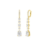 4.5CTW Pear Shaped Lab Grown Diamond (F/VS) Dangle Earrings in 14K Gold