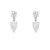 3.5CTW Pear Shaped Lab Grown Diamond (F/VS) Stud Earrings with J Hoop Earrings in 14K Gold
