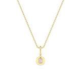 1CTW Emerald Shaped Lab Grown Diamond (F/VS) Dog Tag Pendant in 14K Gold