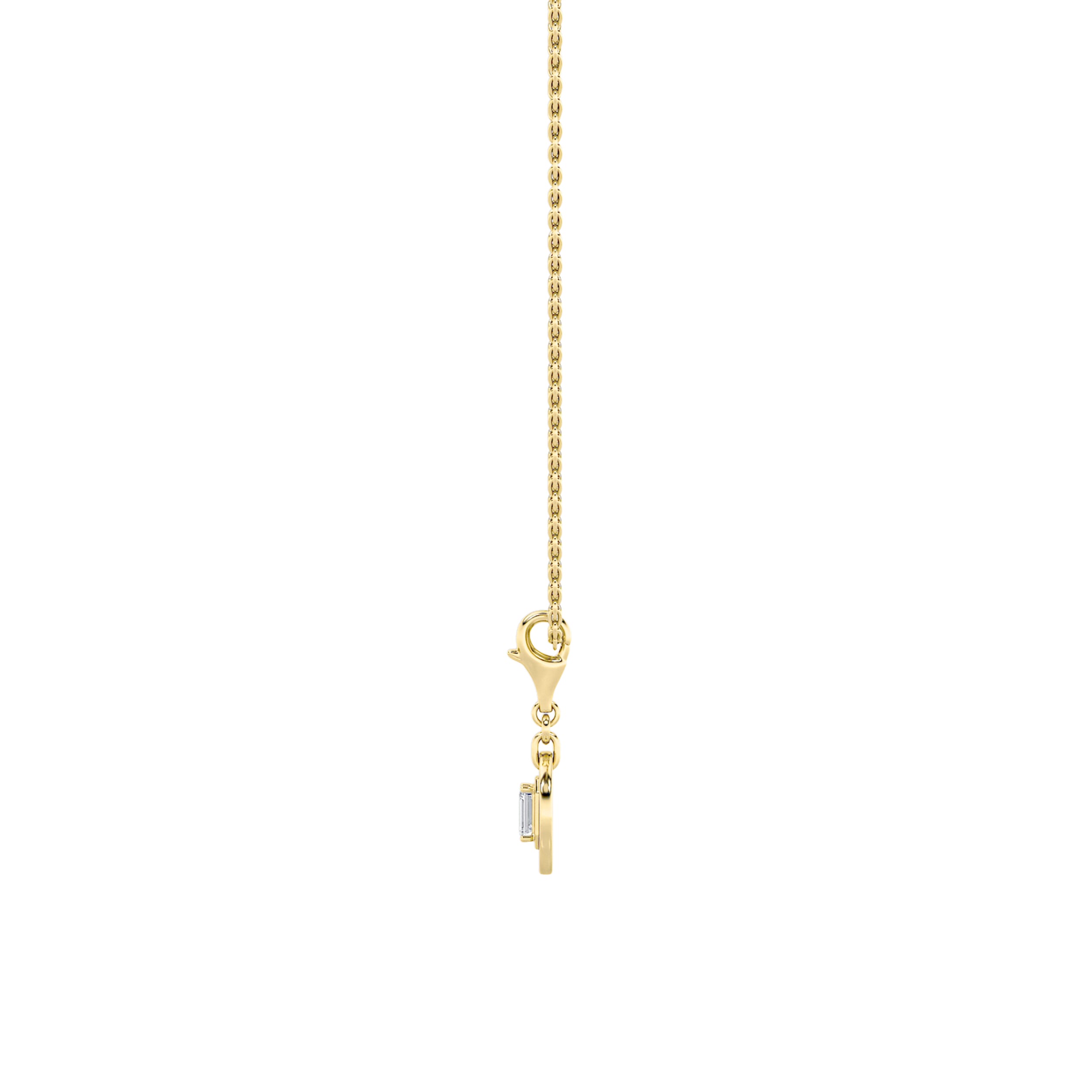 1CTW Emerald Shaped Lab Grown Diamond (F/VS) Dog Tag Pendant in 14K Gold