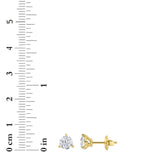 1CTW Round Shaped Lab Grown Diamond (F/VS) Three Prong Stud Earrings in 14K Gold