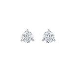 2CTW Round Shaped Lab Grown Diamond (F/VS) Three Prong Stud Earrings in 14K Gold