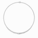 10CTW Round Shaped Lab Grown Diamond (F/VS) Three Prong Graduating Necklace in 14K Gold