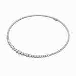 10CTW Round Shaped Lab Grown Diamond (F/VS) Three Prong Graduating Necklace in 14K Gold