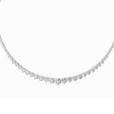 15CTW Round Shaped Lab Grown Diamond (F/VS) Three Prong Graduating Necklace in 14K Gold