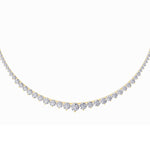 15CTW Round Shaped Lab Grown Diamond (F/VS) Three Prong Graduating Necklace in 14K Gold
