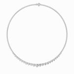 20CTW Round Shaped Lab Grown Diamond (F/VS) Three Prong Graduating Necklace in 14K Gold
