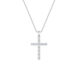 2CTW Oval Shaped Lab Grown Diamond (F/VS) Cross Pendant in 14K Gold