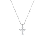 3CTW Oval Shaped Lab Grown Diamond (F/VS) Cross Pendant in 14K Gold