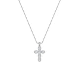 3CTW Oval Shaped Lab Grown Diamond (F/VS) Cross Pendant in 14K Gold