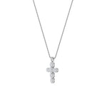 3CTW Oval Shaped Lab Grown Diamond (F/VS) Cross Pendant in 14K Gold