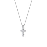 3CTW Oval Shaped Lab Grown Diamond (F/VS) Cross Pendant in 14K Gold