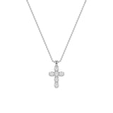 3CTW Oval Shaped Lab Grown Diamond (F/VS) Cross Pendant in 14K Gold