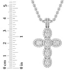 3CTW Oval Shaped Lab Grown Diamond (F/VS) Cross Pendant in 14K Gold
