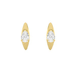 2CTW Pear Shaped Lab Grown Diamond (F/VS) Solitaire Huggie Earrings in 14K Gold