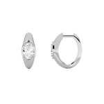 2CTW Oval Shaped Lab Grown Diamond (F/VS) Solitaire Huggie Earrings in 14K Gold