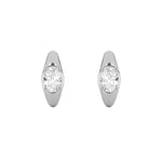 2CTW Oval Shaped Lab Grown Diamond (F/VS) Solitaire Huggie Earrings in 14K Gold