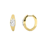 2CTW Oval Shaped Lab Grown Diamond (G/VS) Huggie Earrings in 10K Gold