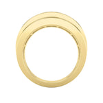 3CTW Princess Shaped Lab Grown Diamond (F/VS) Three Stone Channel Set Mens Ring in 14K Gold