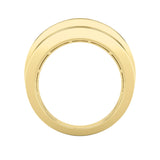 3CTW Princess Shaped Lab Grown Diamond (F/VS) Three Stone Channel Set Mens Ring in 14K Gold