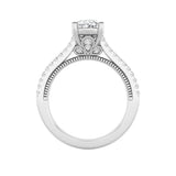 2CTW Oval Shaped Lab Grown Diamond (F/VS) Two Row Fancy Accented Engagement Ring in 14K Gold