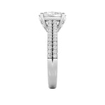 2CTW Oval Shaped Lab Grown Diamond (F/VS) Two Row Fancy Accented Engagement Ring in 14K Gold