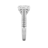 2CTW Oval Shaped Lab Grown Diamond (F/VS) Two Row Fancy Accented Engagement Ring in 14K Gold