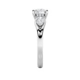 2CTW Round Shaped Lab Grown Diamond (F/VS) Accented Three Stone Ring in 14K Gold