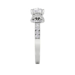 2CTW Round Shaped Lab Grown Diamond (F/VS) Two Tone Accented Fancy Engagement Ring in 14K Gold