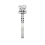 2CTW Round Shaped Lab Grown Diamond (F/VS) Two Tone Accented Fancy Engagement Ring in 14K Gold