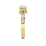 2CTW Round Shaped Lab Grown Diamond (F/VS) Two Tone Accented Fancy Engagement Ring in 14K Gold