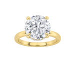 3.5CTW Round Shaped Lab Grown Diamond (F/VS) Classic Hidden Halo Solitaire Engagement Ring in 14K Gold