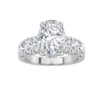 4CTW Oval Shaped Lab Grown Diamond (F/VS) Bold Accented Engagement  Ring in 14K Gold
