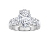 4CTW Oval Shaped Lab Grown Diamond (F/VS) Bold Accented Engagement  Ring in 14K Gold