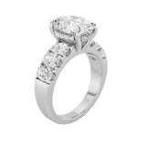 4CTW Oval Shaped Lab Grown Diamond (F/VS) Bold Accented Engagement  Ring in 14K Gold