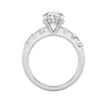 4CTW Oval Shaped Lab Grown Diamond (F/VS) Bold Accented Engagement  Ring in 14K Gold
