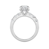 4CTW Oval Shaped Lab Grown Diamond (F/VS) Bold Accented Engagement  Ring in 14K Gold