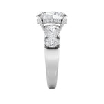 4CTW Oval Shaped Lab Grown Diamond (F/VS) Bold Accented Engagement  Ring in 14K Gold