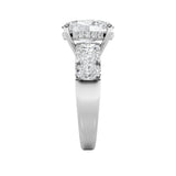 4CTW Oval Shaped Lab Grown Diamond (F/VS) Bold Accented Engagement  Ring in 14K Gold