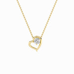 0.5CTW Round Shaped Lab Grown Diamond (F/VS) Heart Shaped   Pendant in 14K Gold
